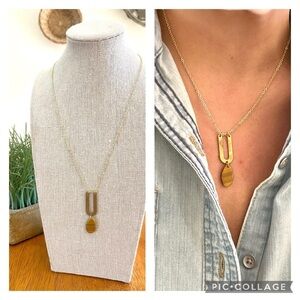 Handmade/Hand crafted polymer clay pendant with brass charm necklace